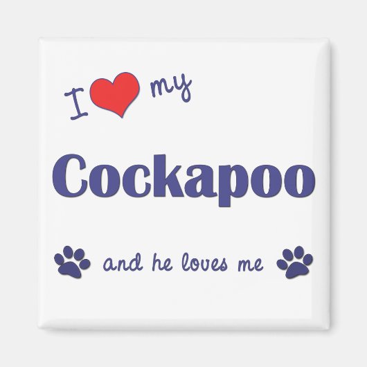 Ich Liebe mein Cockapoo (Männerhund) Magnet (Vorne)