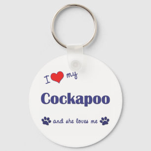 Ich Liebe mein Cockapoo (weiblicher Hund) Schlüsselanhänger