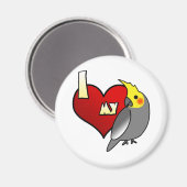 Ich Liebe mein Cockatiel Magnet (Vorderseite/Rückseite)