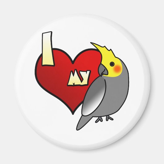 Ich Liebe mein Cockatiel Magnet (Vorne)