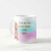 Ich Liebe mein Cocker Spaniel Custom Cartoon Dog Kaffeetasse (Vorderseite Links)