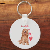 Ich Liebe mein Cocker Spaniel Hund Personalisiert Schlüsselanhänger (Vorderseite)