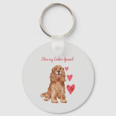 Ich Liebe mein Cocker Spaniel Hund Personalisiert Schlüsselanhänger (Rückseite)