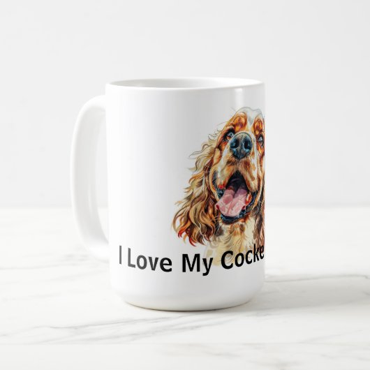 Ich Liebe mein Cocker Spanisch Kaffeetasse (Vorderseite Links)