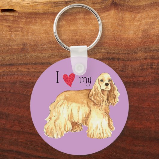 Ich Liebe mein Cocker Spanisch Schlüsselanhänger (Vorderseite)