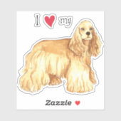 Ich Liebe mein Cocker Spanisch Vinyl Sticker (Blatt)