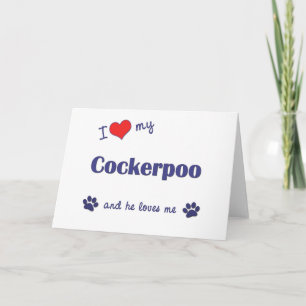 Ich Liebe mein Cockerpoo (Männerhund) Karte