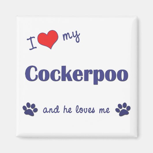 Ich Liebe mein Cockerpoo (Männerhund) Magnet (Vorne)