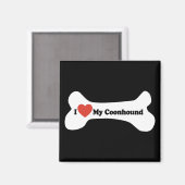 Ich Liebe mein Coonhound - Dog Bone Magnet (Vorderseite/Rückseite)