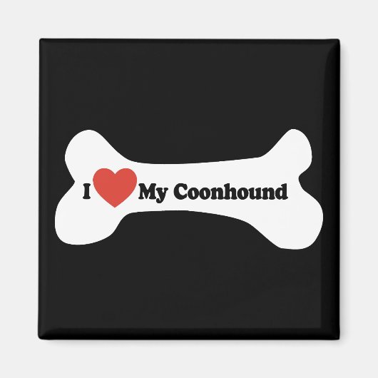 Ich Liebe mein Coonhound - Dog Bone Magnet (Vorne)