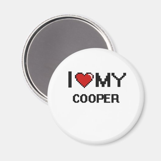 Ich Liebe mein Cooper Magnet (Vorderseite/Rückseite)