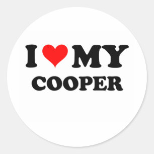 Ich Liebe mein Cooper Runder Aufkleber
