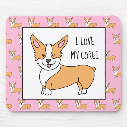 Ich Liebe mein Corgi, Cartoon Corgis Mousepad (Vorne)