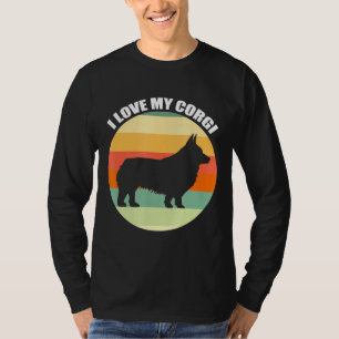 Ich Liebe mein Corgi Retro Sunset T-Shirt