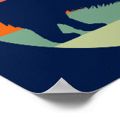 Ich Liebe mein Corgi schöne Retro Sonnenuntergang Poster (Ecke)