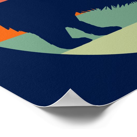 Ich Liebe mein Corgi schöne Retro Sonnenuntergang Poster (Ecke)