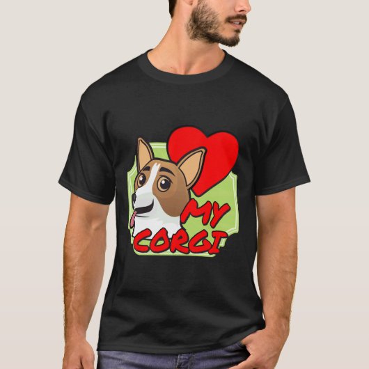 Ich Liebe mein Corgi T-Shirt (Vorderseite)