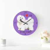 Ich Liebe mein Coton de Tulear Große Wanduhr (Zuhause)