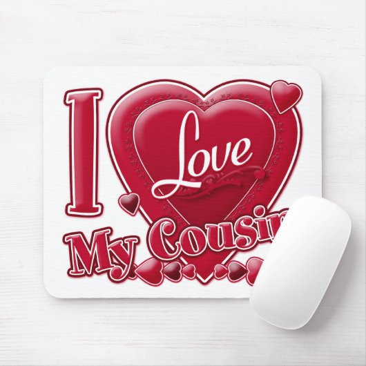 Ich Liebe Mein Cousin rot - Herz Mousepad (Mit Mouse)