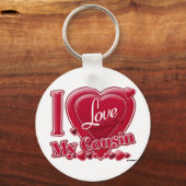 Ich Liebe Mein Cousin rot - Herz Schlüsselanhänger (Vorderseite)