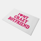 Ich Liebe mein Crazy Boyfriend Fußmatte (Schrägansicht)