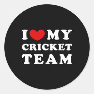 Ich liebe mein Cricket-Team Runder Aufkleber