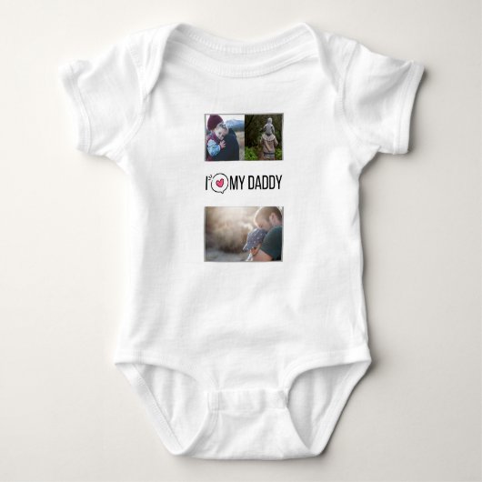 ICH LIEBE MEIN DADDY BABY SCHLIESSEN CUSTOM-FOTO BABY STRAMPLER (Vorderseite)