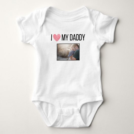 ICH LIEBE MEIN DADDY BABY SCHLIESSEN CUSTOM-FOTO BABY STRAMPLER (Vorderseite)