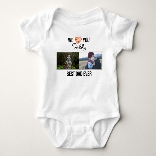 ICH LIEBE MEIN DADDY BABY SCHLIESSEN CUSTOM-FOTO BABY STRAMPLER (Vorderseite)