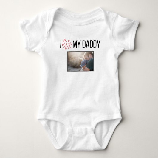 ICH LIEBE MEIN DADDY BABY SCHLIESSEN CUSTOM-FOTO BABY STRAMPLER (Vorderseite)