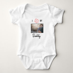 ICH LIEBE MEIN DADDY BABY SCHLIESSEN CUSTOM-FOTO BABY STRAMPLER