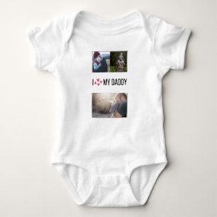 ICH LIEBE MEIN DADDY BABY SCHLIESSEN CUSTOM-FOTO BABY STRAMPLER