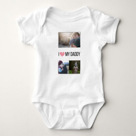 ICH LIEBE MEIN DADDY BABY SCHLIESSEN CUSTOM-FOTO BABY STRAMPLER (Vorderseite)