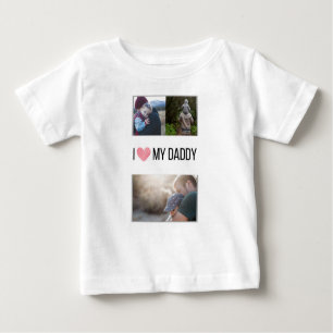 ICH LIEBE MEIN DADDY BABY SCHLIESSEN CUSTOM-FOTO BABY T-SHIRT