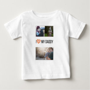 ICH LIEBE MEIN DADDY BABY SCHLIESSEN CUSTOM-FOTO BABY T-SHIRT