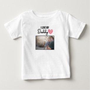 ICH LIEBE MEIN DADDY BABY SCHLIESSEN CUSTOM-FOTO BABY T-SHIRT