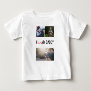 ICH LIEBE MEIN DADDY BABY SCHLIESSEN CUSTOM-FOTO BABY T-SHIRT