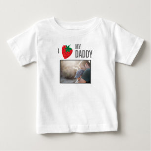 ICH LIEBE MEIN DADDY BABY SCHLIESSEN CUSTOM-FOTO BABY T-SHIRT