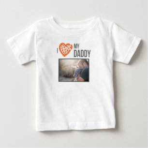 ICH LIEBE MEIN DADDY BABY SCHLIESSEN CUSTOM-FOTO BABY T-SHIRT