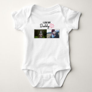 ICH LIEBE MEIN DADDY BABY SCHLIESSEN CUSTOM-FOTO STRAMPLER