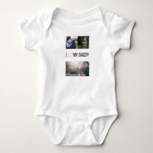 ICH LIEBE MEIN DADDY BABY SCHLIESSEN CUSTOM-FOTO STRAMPLER
