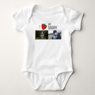 ICH LIEBE MEIN DADDY BABY SCHLIESSEN CUSTOM-FOTO STRAMPLER