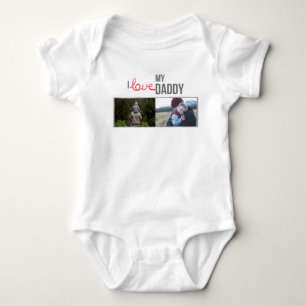 ICH LIEBE MEIN DADDY BABY SCHLIESSEN CUSTOM-FOTO STRAMPLER