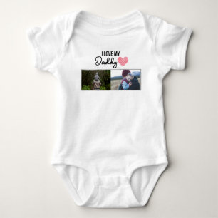ICH LIEBE MEIN DADDY BABY SCHLIESSEN CUSTOM-FOTO STRAMPLER