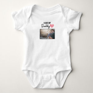 ICH LIEBE MEIN DADDY BABY SCHLIESSEN CUSTOM-FOTO STRAMPLER