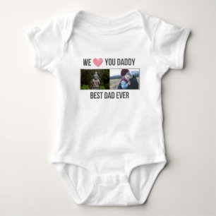 ICH LIEBE MEIN DADDY BABY SCHLIESSEN CUSTOM-FOTO STRAMPLER