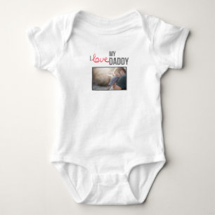 ICH LIEBE MEIN DADDY BABY SCHLIESSEN CUSTOM-FOTO STRAMPLER