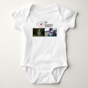 ICH LIEBE MEIN DADDY BABY SCHLIESSEN CUSTOM-FOTO STRAMPLER
