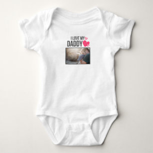 ICH LIEBE MEIN DADDY BABY SCHLIESSEN CUSTOM-FOTO STRAMPLER