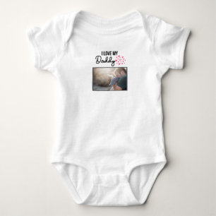 ICH LIEBE MEIN DADDY BABY SCHLIESSEN CUSTOM-FOTO STRAMPLER